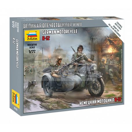 Zvezda German Motorcycle R-12 makett 1:72 (6142Z)