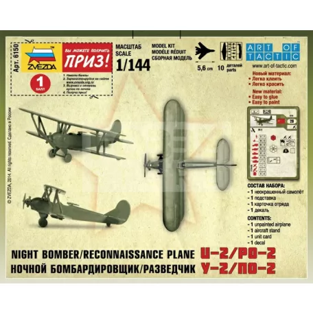 Zvezda Soviet Plane PO-2 makett 1:144 (6150Z)