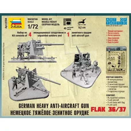 Zvezda German 88 mm Flak 1936-37 makett 1:72 (6158Z)