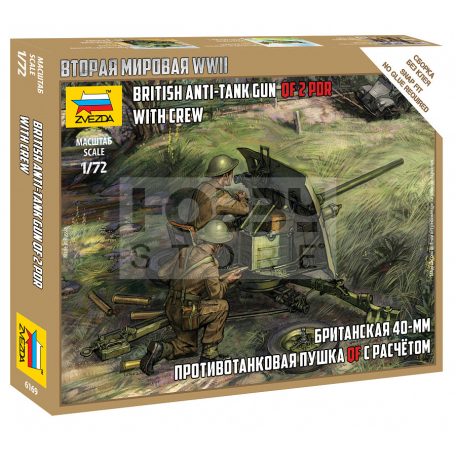 Zvezda British QF 2-pdr Anti Tank Gun w/crew makett 1:72 (6169Z)