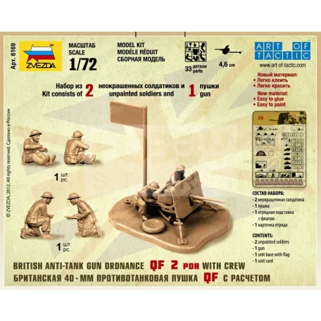 Zvezda British QF 2-pdr Anti Tank Gun w/crew makett 1:72 (6169Z)