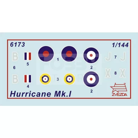 Zvezda British Fighter 'Hurricane Mk-1' makett 1:144 (6173Z)