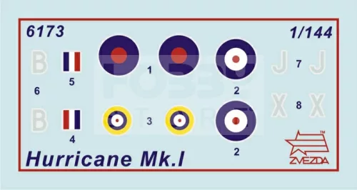 Zvezda British Fighter 'Hurricane Mk-1' makett 1:144 (6173Z)