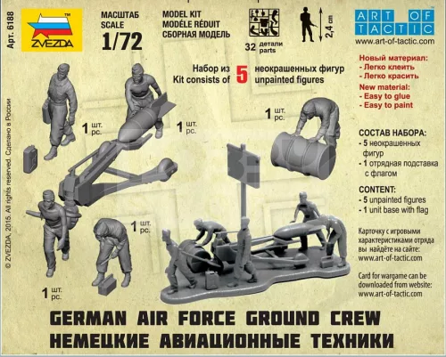 Zvezda German Airforce Ground Crew makett 1:72 (6188Z)