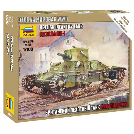 Zvezda British Light Tank 'Matilda' MK1 makett 1:100 (6191Z)