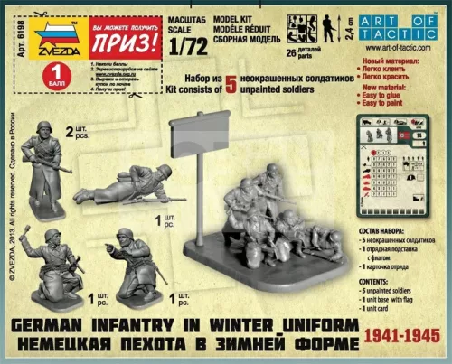 Zvezda German Infantry - Winter uniform makett 1:72 (6198Z)