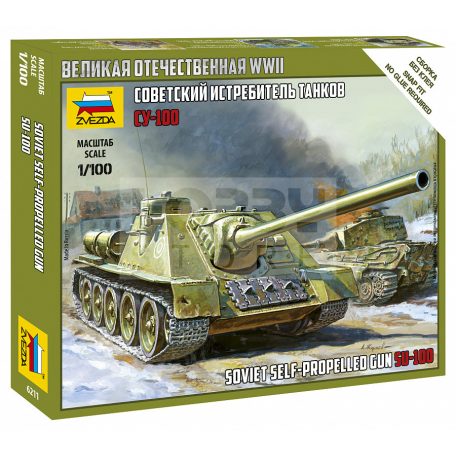 Zvezda SU-100 Soviet Self-Propelled Gun makett 1:100 (6211Z)