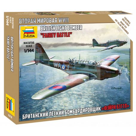 Zvezda British Light Bomber 'Fairey Battle' makett 1:144 (6218Z)