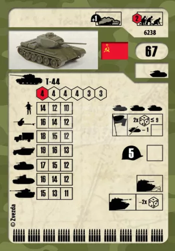 Zvezda T-44 Soviet Tank makett 1:100 (6238Z)