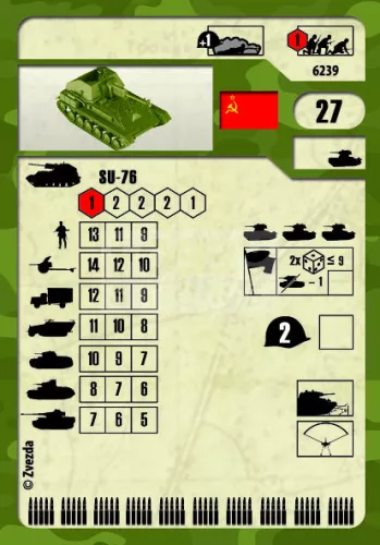 Zvezda SU-76M Soviet S.P.Gun makett 1:100 (6239Z)
