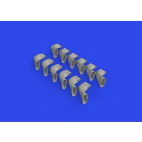   Eduard Accessories Spitfire Mk.IX exhaust fishtail PRINT 1/24 AIRFIX - 3D nyomtatott halfarok típusú kipufogócsonkok