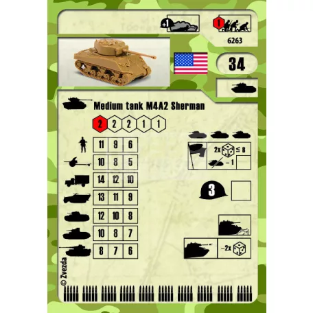Zvezda Sherman M4 makett 1:100 (6263Z)