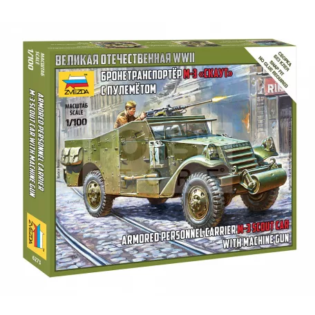 Zvezda Soviet M-3 Scout Car with Machine Gun makett 1:100 (6273Z)