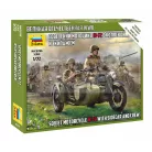 Zvezda Soviet M-72 Sidecar Motorcycle w/Crew makett 1:72 (6277Z)