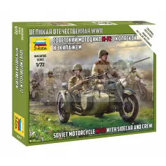   Zvezda Soviet M-72 Sidecar Motorcycle w/Crew makett 1:72 (6277Z)