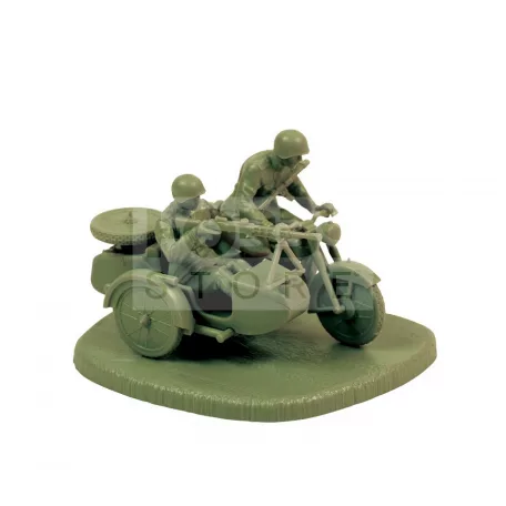 Zvezda Soviet M-72 Sidecar Motorcycle w/Crew makett 1:72 (6277Z)
