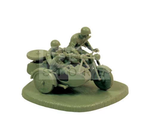 Zvezda Soviet M-72 Sidecar Motorcycle w/Crew makett 1:72 (6277Z)