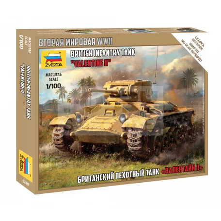 Zvezda British Infantry Tank Valentine II makett 1:100 (6280Z)