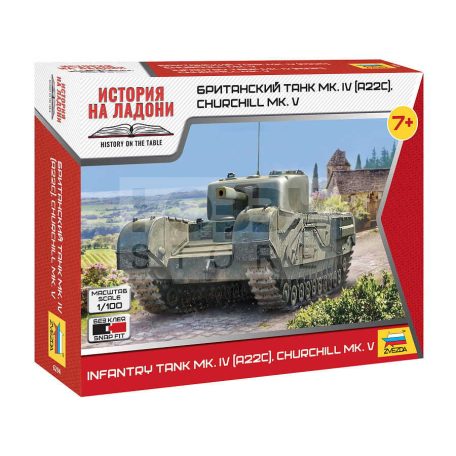 Zvezda Churchill Tank Mk. V 1:100 makett (6294Z)