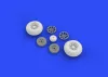 Eduard Accessories P-40 wheels w/pattern for Hasegawa - kerékkészlet