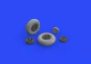 Eduard Accessories Spitfire Mk.IX wheels 4spoke w/smooth tire for Tamiya - kerékkészlet