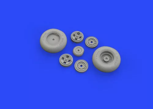 Eduard Accessories Spitfire Mk.IX wheels 4spoke w/smooth tire for Tamiya - kerékkészlet