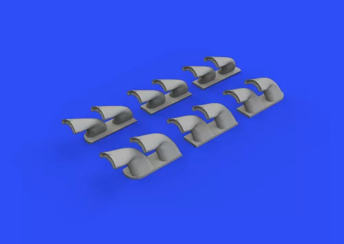 Eduard Accessories P-40 exhaust stacks fishtail f.Hasegawa - halfarok típusú kipufogócsonkok