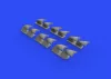 Eduard Accessories P-40 exhaust stacks fishtail f.Hasegawa - halfarok típusú kipufogócsonkok
