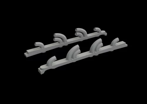 Eduard Accessories Yak-9T exhaust stacks PRINT for ICM - 3D nyomtatott kipufogócsonkok