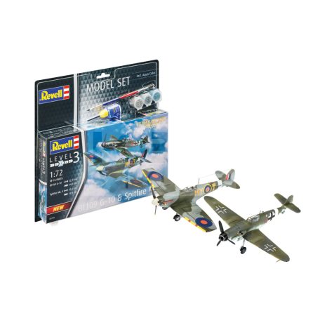 Revell Gift Set Combat Set Messerschmitt Bf109G-10 & Spitfire Mk.V 1:72 repülőgép makett 63710R