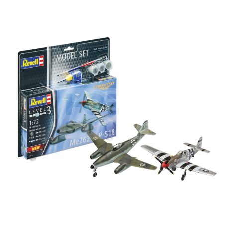 Revell Gift Set Combat Set Me262 & P-51B 1:72 repülőgép makett 63711R