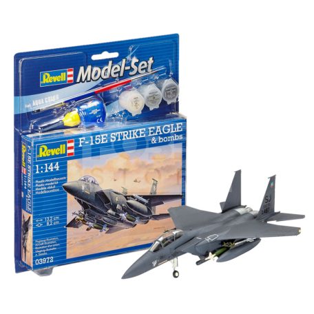 Revell Model Set F-15E STRIKE EAGLE & bombs 1:144 repülő makett 63972R