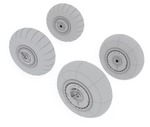 Eduard Accessories Bf 110 C/D main undercarriage wheels - futómű-részletező készlet