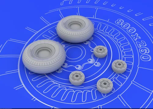 Eduard Accessories II-2 Shturmovik wheels for Tamiya - kerékkészlet