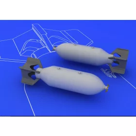   Eduard Accessories US 500lb bombs (2 pcs) - US 500lb bomba (2 pcs) – bombafegyverzet-készlet