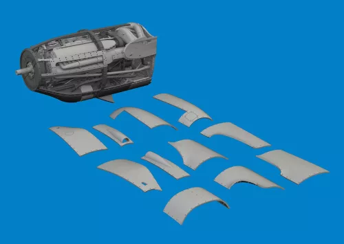 Eduard Accessories P-38F/G left engine PRINT - bal oldali 3D nyomtatott motorkészlet