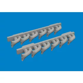   Eduard Accessories P-39 exhaust stacks fishtail PRINT - 3D nyomtatott halfarok típusú kipufogócsonkok
