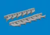 Eduard Accessories P-39 exhaust stacks fishtail PRINT - 3D nyomtatott halfarok típusú kipufogócsonkok