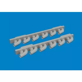   Eduard Accessories P-39 exhaust stacks rounded PRINT - 3D nyomtatott kipufogócsonkok