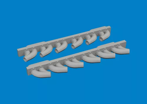 Eduard Accessories P-39 exhaust stacks rounded PRINT - 3D nyomtatott kipufogócsonkok