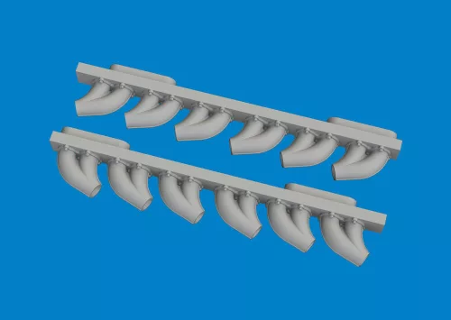 Eduard Accessories P-39 exhaust stacks rounded PRINT - 3D nyomtatott kipufogócsonkok