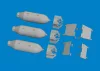 Eduard Accessories P-40 500lb M64 US bombs  EDUARD - P-40 500lb M64 US bomba – bombafegyverzet-készlet