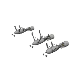   Eduard Accessories P-40 250lb MC British bombs PRINT  EDUARD - P-40 250lb MC brit bomba – bombafegyverzet-készlet