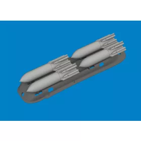   Eduard Accessories S-199 4xETC 50 rack w/ bombs PRINT for Eduard - 4× ETC 50 bombafüggesztő bombákkal – 3D nyomtatott fegyverzetkészlet