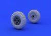 Eduard Accessories Spitfire wheels - 4 spoke w/pattern for Eduard - mintázott futófelületű négyküllős kerékkészlet