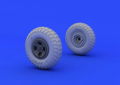 Eduard Accessories Spitfire wheels - 4 spoke w/pattern for Eduard - mintázott futófelületű négyküllős kerékkészlet