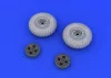 Eduard Accessories Spitfire wheels - 4 spoke w/pattern for Eduard - mintázott futófelületű négyküllős kerékkészlet
