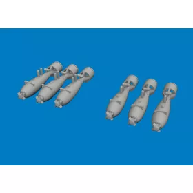   Eduard Accessories P-40 40lb frag bombs PRINT for Eduard - P-40 40lb frag bomba – bombafegyverzet-készlet