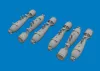 Eduard Accessories P-40 40lb frag bombs PRINT for Eduard - P-40 40lb frag bomba – bombafegyverzet-készlet