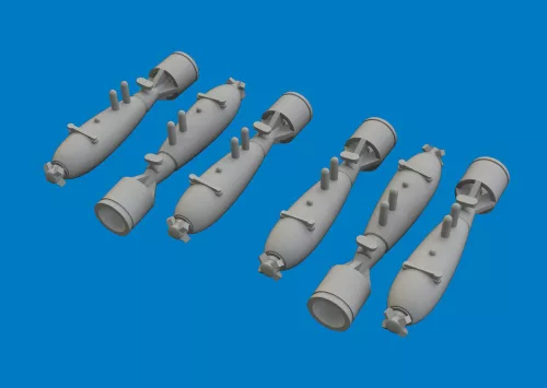 Eduard Accessories P-40 40lb frag bombs PRINT for Eduard - P-40 40lb frag bomba – bombafegyverzet-készlet